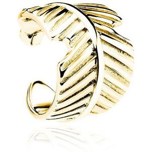 Goudkleurig Oorbel Cuff - Oorbellen Dames goudkleurig - Verguld Oorbel - Blad Oorbel - Verguld Echte Zilver 925 - Amona Jewelry