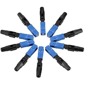 Lazmin SC/UPC Fiber Optic Plug, Singlemode Fast Adapter Fiber Optic Quick Connector Kit for FTTH ODF 10 Pieces