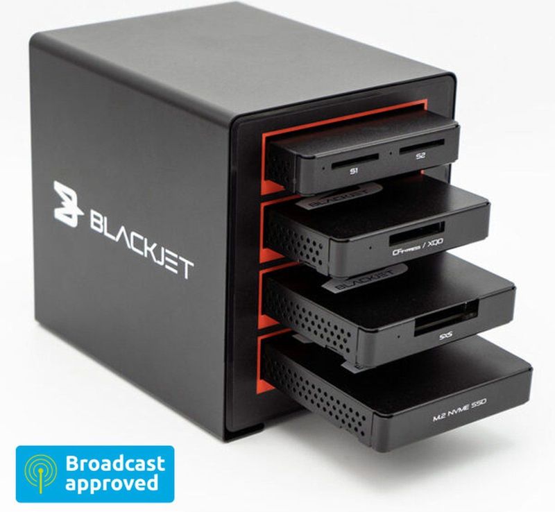 BLACKJET TX-4DS Cinema Dock - Zwart - Thunderbolt 3 - Inclusief 2 DX-1M M.2 PCIe SSD Readers