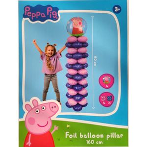 Folie ballonnen toren Peppa Pig 160 cm hoog - ballonnen pilaar - 15 ballon met kolomstandaard