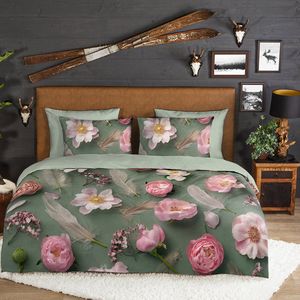 Good Morning - Senzi - Dekbedovertrek - Groen - 1-persoons (140 x 200/220 cm)