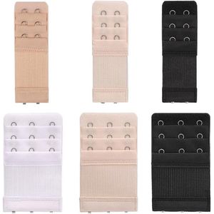Set van 6 beha-verlengingen met haakextender - zacht en comfortabel - 3 rijen x 3 haken 3 rijen x 2 haken (3 kleuren)