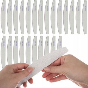 XXL Nagelvijl Set - Halve Maan Design -  Nagel Vijlen Geschikt Voor Natuurlijke & Kunstnagels - 100/180 Grit - Set Van 25 Stuks