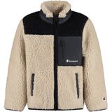 Champion Fleece Jas - Neutral Chino Beige m. Zwart - Champion - 11-12 jaar (146-152) - Fleece Jassen