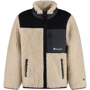Champion Fleece Jas - Neutral Chino Beige m. Zwart - Champion - 11-12 jaar (146-152) - Fleece Jassen