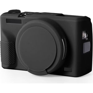 Cameratas voor G7X Mark III Digitale Camera - Siliconen Cameratas met Afneembare Lensdop - Zachte Beschermhoes - Krasbestendige Slanke Camera-Accessoires (Zwart)