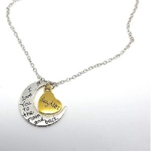 Ketting Love To The Moon - Daughter - 62cm Kettinglengte - dochter ketting