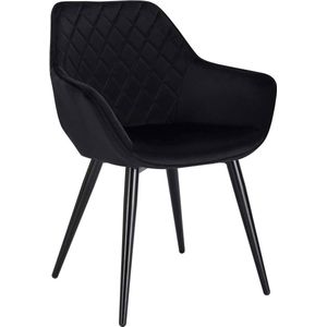 Rootz Velvet Eetkamerstoel - Ergonomische stoel - Comfortabele stoel - Schuim met hoge dichtheid - Duurzaam metalen frame - Verstelbare poten - 84 cm x 41 cm x 45 cm