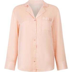 Hunkemöller - Slaapshirt - Pastelroze - Satijn - Lange Mouw