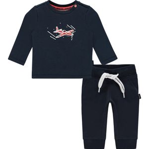 Noppies - Kledingset - 2delig - Broek  - Shirt  Blauw met vliegtuig - Maat 74