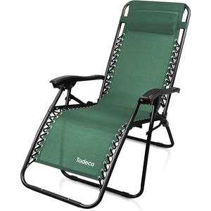 Strandstoel opvouwbaar zonnebad ligstoel kantelbaar relaxstoel met kussen 165 x 112 x 65 cm groen