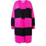 Angel of Style - Dames - Lang vest straight fit blokstrepen - Neon bes - Maat 42+