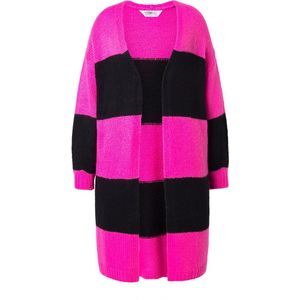 Angel of Style - Dames - Lang vest straight fit blokstrepen - Neon bes - Maat 46+