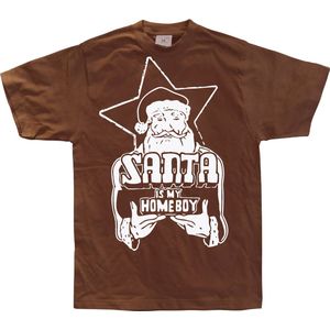Hybris Santa Is My Homeboy T-Shirt SH-1-12061-H4-9 Brown-S