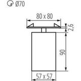 Kanlux S.A. - LED GU10 plafondspot richtbaar zwart vierkant - Enkelvoudig voor 1 LED GU10 spot