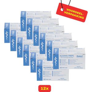 Romed Alcoholdoekjes - 12 x 100 Stuks - Voordeelverpakking - Verpakt per stuk