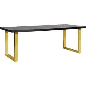 Richmond Dining table Watson 230 with gold u-leg (Black)