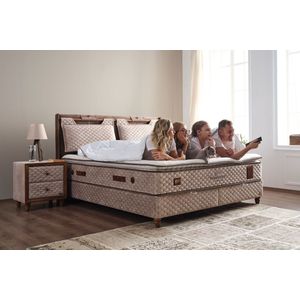 Pointhome Bambi - Boxspringbed Set - 160 x 200 H3 Magnasand Therapy Slaapkamerbed 1 x Matras met Topper 1 x Bedlade 1 x Bedhoofdeinde
