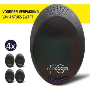 Forgoods Ultrasone Muizenverjager en Ongedierte Verjager - Muizenverjager - Pest Reject - (4 stuk zwart) - Ook Verkrijgbaar in Wit