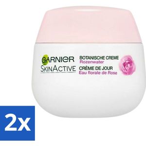 Garnier - SkinActive - Botanische Dagcrème - Rozenwater - Droge & Gevoelige Huid - 50 ml - Voordeelverpakking - 2 stuks