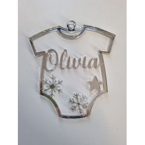 Kersthanger baby rompertje gepersonaliseerd | Kerstornament | Kerstbal