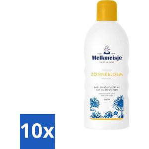 Melkmeisje Bad en Douche Crème Zonnebloem en Melk 1000 ml - Bulkverpakking - 10 stuks