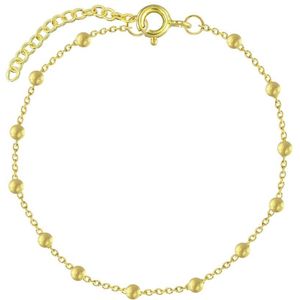 Joy|S - Zilveren armband met bolletjes / balletjes - 15 cm + 3 cm extension - 14k goudplating