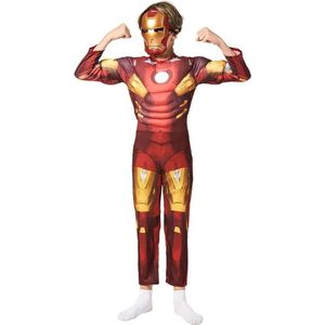 Iron man superhelden kostuum, kind, maat 110/116