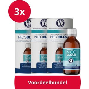 NicoBlock Voordeelverpakking 3x 300ml | Liposomale Vitamine B3 | Ondersteuning bij gedragsverandering, stoppen met roken | Vegan | Zonder nicotine & kunstmatige toevoegingen