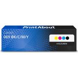 PrintAbout - Canon 069 BK/C/M/Y - Toner - 4-kleuren Multipack