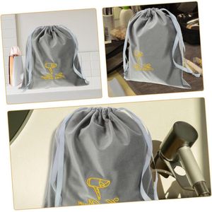 Zeynomax - Haardroger opbergzakken met trekkoord - 2 stuks - katoenen reisopbergzak - opbergzak voor haardroger en styling-tools - 25 x 22 cm