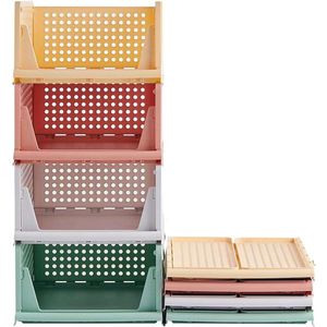 Stapelbare Kledingkast Organizer - Garderobe Opbergoplossing voor Kleding Keuken Badkamer - Plastic Opbergdoos met Lades (43 x 33 x 72 cm)