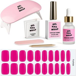 Gel Nail Wrap - Complete Starter Set - Roze - Fuchsia - Gel Nail Wraps - Gel Nagel Stickers (incl. Instructievideo)