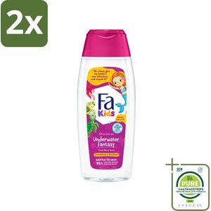Fa – Douchegel & Shampoo – Kids Underwater Fantasy – 250 ml - Voordeelverpakking - 2 stuks - Kinderdouchegel - Kindershampoo