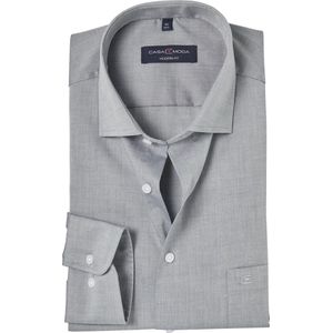 CASA MODA modern fit overhemd - mouwlengte 7 - grijs - Strijkvriendelijk - Boordmaat: 42