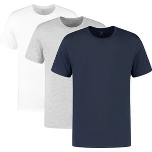 Michael Kors performance cotton 3P O-hals shirts basic blauw, wit & grijs - XL