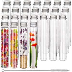 Plastic reageerbuisjes met schroefdoppen - 110ml - 25 stuks - Herbruikbare transparante buisjes voor snoep opslag, feest & vloeistof