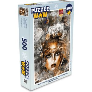 Puzzel Vrouwen - Make up - Bloem - Legpuzzel - Puzzel 500 stukjes