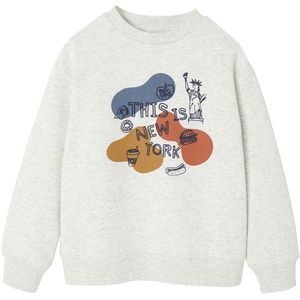 Sweater - Gemêleerd Wit - Ronde Hals - Voor Jongens - Lange Mouwen