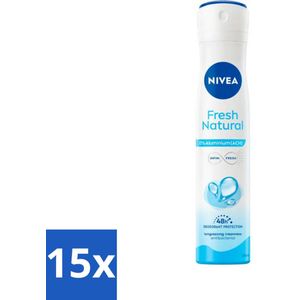 15 x Nivea - Deodorant Spray - Fresh Natural - 0% Aluminium - 200 ml - NIVEA Deodorant Spray - 0% Aluminium - Fris Geur - Natuurlijke Deodorant - Deodorant Spray