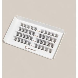 Okasi Beauty - Flawless - Premium Natural Lashes - 4 wimpersets per verpakking - 12 mm Lengte Medium - 40-cluster DIY wimperextensions - Ultradunne transparante wimperband