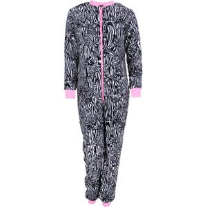 Gestreepte eendelige pyjama, zwart-wit - Zebra