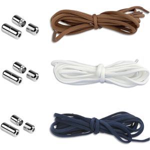 Allecto plus - Elastische veters, 3 paar - Duurzame en makkelijk te gebruiken elastische veters