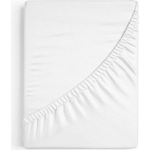 Senzatione katoen satijn Hoeslaken wit - 100x200+30