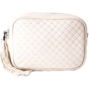 Giuliano lederen schoudertas Annelies - Beige - Gevlochten - Made in Italy