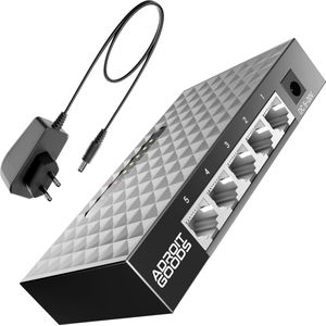 AdroitGoods - 5-Poorts Gigabit Ethernet Switch - Ethernet Splitter - 10/100/1000Mbps