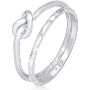 Elli Dames Ring Dames Duo Knot Trend Basic Minimal in 925 Sterling Zilver Verguld