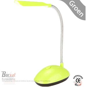 Borvat® - Verstelbare LED bureaulamp - Dimbaar - Met flexibele hals - Luxe leeslamp met arm - Bedlamp draaibaar - Flexible Desk Light - Groen