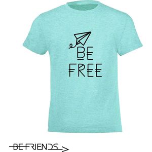 Be Friends T-Shirt - Be free - Vrouwen - Mint groen - Maat S