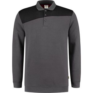 Tricorp Polo Sweater Bicolor Naden 302004 Donkergrijs / Zwart - Maat 4XL
